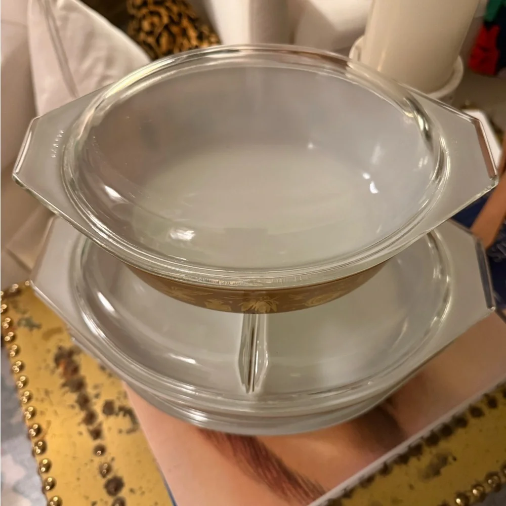 Vintage Pyrex Early American Heritage 6 piece set- 3 casserole *pristine